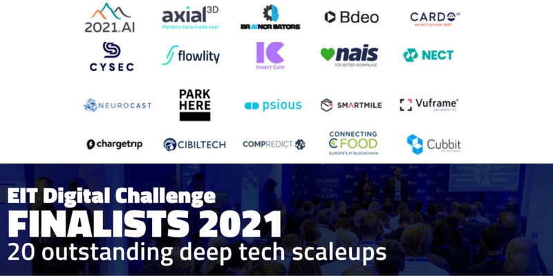 Trois start-up françaises sélectionnées parmi les vingt finalistes de l'EIT Digital Challenge 2021