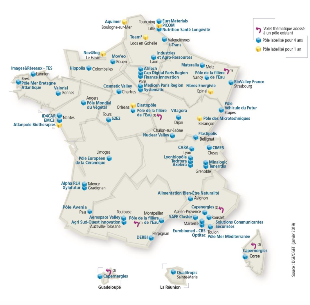 56 Pôles De Compétitivité Labellisés Pour La Phase 4 Des Pôles De Compétitivité 2019 2022 